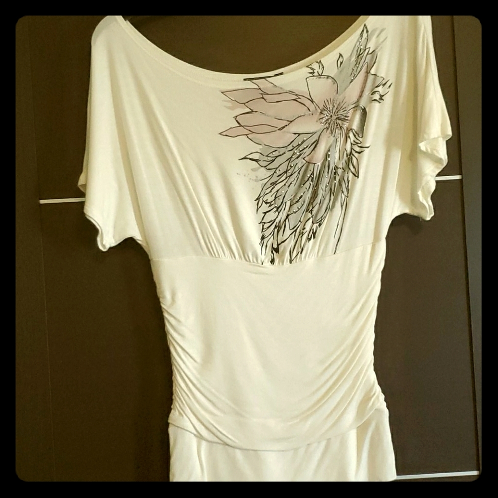 Cream flower shirt